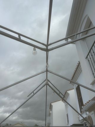 Cenador terraza metal y madera