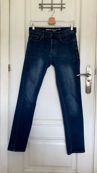 Pantalones Vaqueros Slim Azul Oscuro