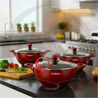 Set 3 Casseruole con Coperchio