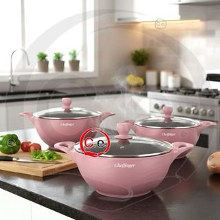 Set 3 Casseruole con Coperchio