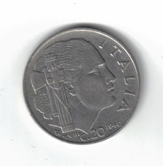 Moneta 20c XIX° Impero V.Emanuele del 1940