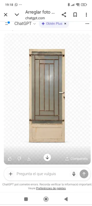 Puerta hierro y cristal 70x206 cm