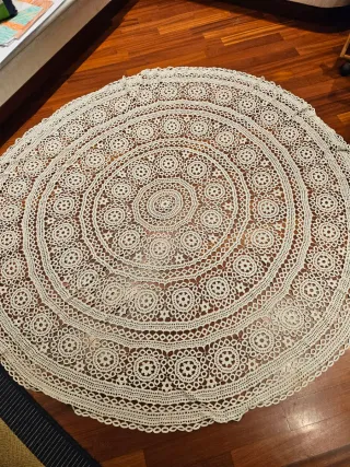 Tovaglia Pizzo Uncinetto Rotonda bianca