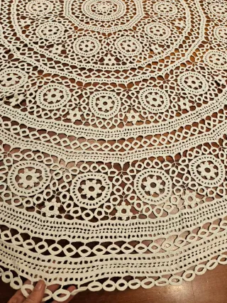 Tovaglia Pizzo Uncinetto Rotonda bianca