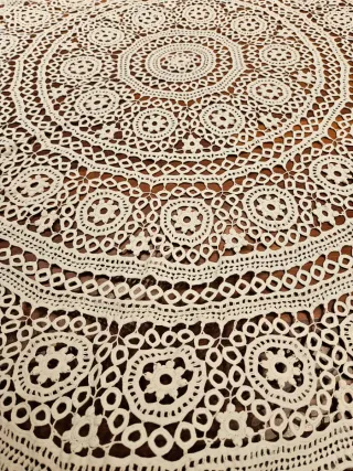 Tovaglia Pizzo Uncinetto Rotonda bianca