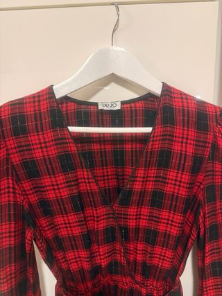 Vestito Liu Jo scozzese rosso e nero