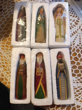 Figuritas Belén Madera Reyes Magos Ángel