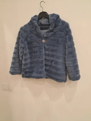 Pellicciotto Ake' blu manica 3/4 taglia M