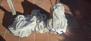 2 Cortinas de Encaje Beige/Blanco