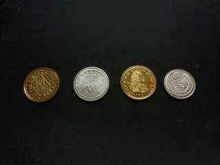 Lote monedas Carlos II, Felipe V, Archiduque