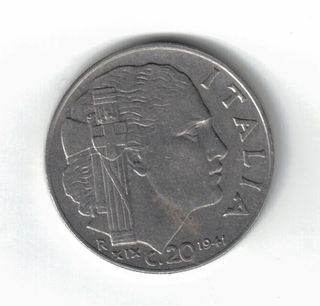 Moneta 20c XIX° Impero V.Emanuele del 1941
