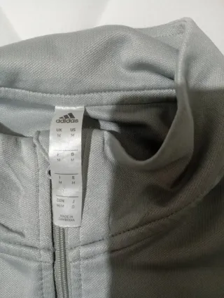 Sudadera Adidas Gris con Logo Verde