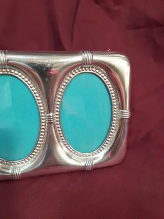 Portafotos doble plaqué plata