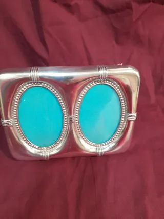 Portafotos doble plaqué plata