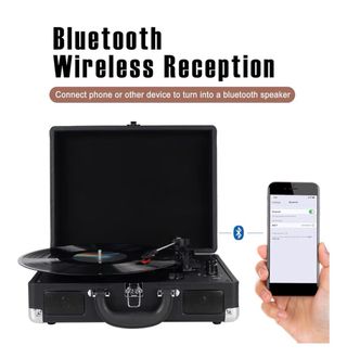 Tocadiscos Maleta Negro Nuevo