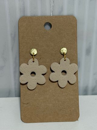 Pendientes Flor Arcilla Polimérica Hechos Mano