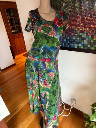 Conjunto verde/multicolor estampado