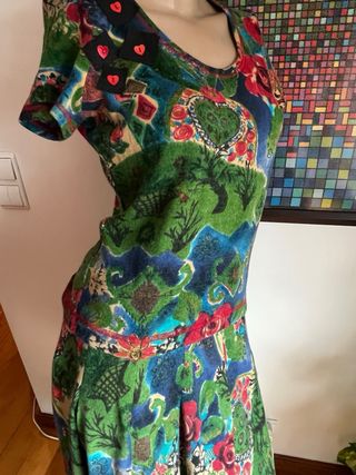 Conjunto verde/multicolor estampado