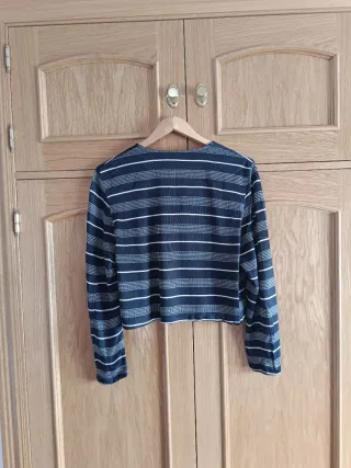 Cárdigan Burberry Rayas Vintage blanco y azul