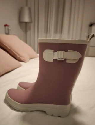 Botas de agua rosas y blancas. Talla 37