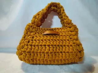 Borsa uncinetto fatta a mano senape