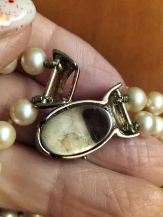 Collana perle Maiorca vintage gancio argento 835