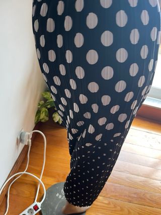 Saia polka dot preta e branca