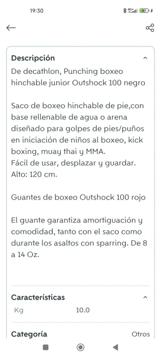 Saco de boxeo Decathlon