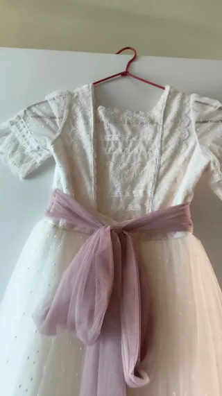 Vestido Comunión Rosa Clará Blanco