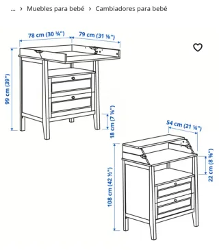 Cómoda cambiador SUNDVIK blanca Ikea