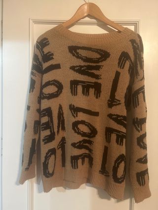 Jersey LOVE beige y marrón