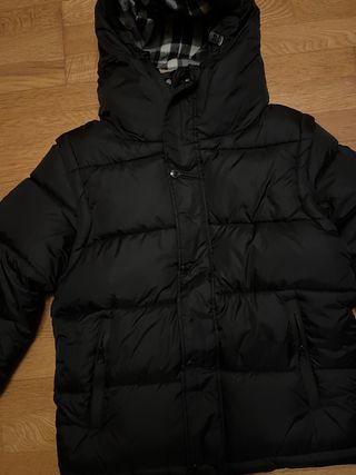 Abrigo Burberry Negro con Capucha