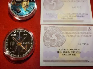 Set 4 Monedas Plata La Legión 10 y 30 Euro