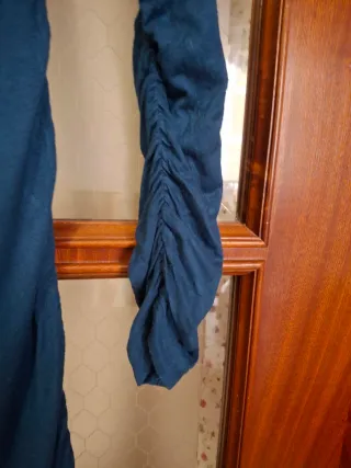 Vestito donna collo alto blu