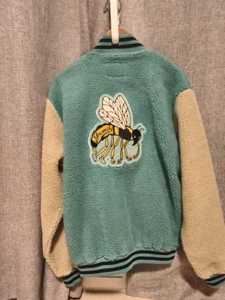Chaqueta Beisbol GRIMEY Teal/Beige Talla M
