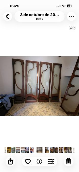 Puerta cancela antigua madera y cristal