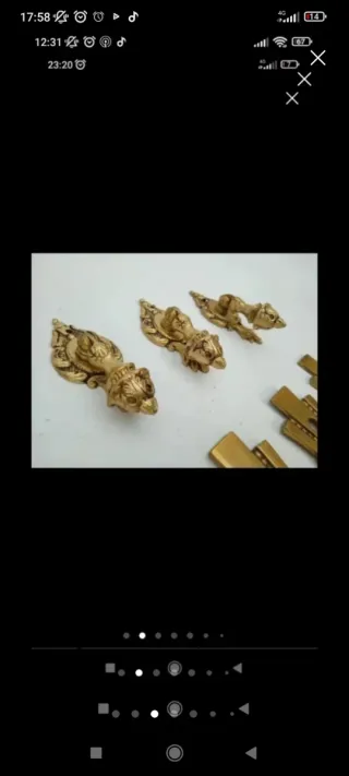 Tirador antiguo bronce latón mueble vintage