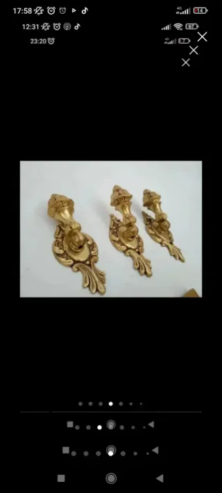 Tirador antiguo bronce latón mueble vintage