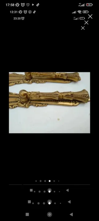 Tirador antiguo bronce latón mueble vintage