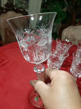 Copas de cristal tallado Bohemia Set 6
