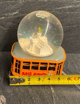 Palla di neve vintage Milano Tram Storico Duomo