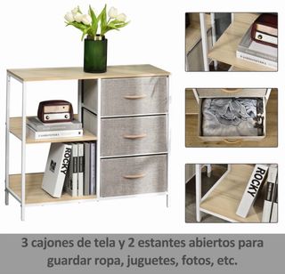 Cajonera Tela Estrecha HOMCOM Beige
