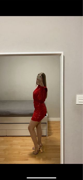 Vestido rojo lentejuelas