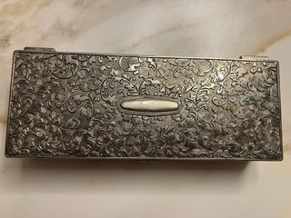 Joyero aspecto antiguo plateado con relieve