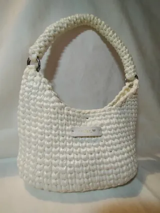 Borsa uncinetto bianca