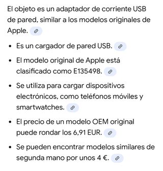Adaptador Corriente USB Apple