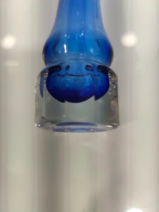 Jarrón Vintage Cristal Azul Cobalto