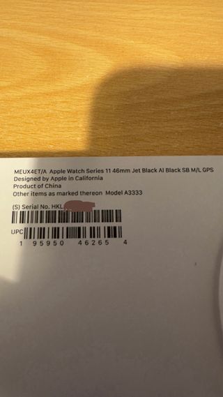 Apple Watch Series 11 46mm Negro Espacial Sin usar