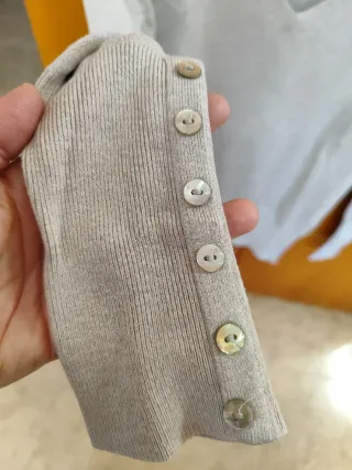 Jersey Zara punto beige talla M