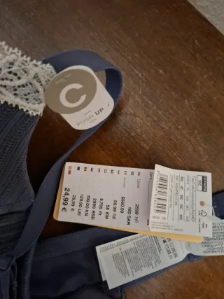 Sujetador Woman Secret azul con etiquetas